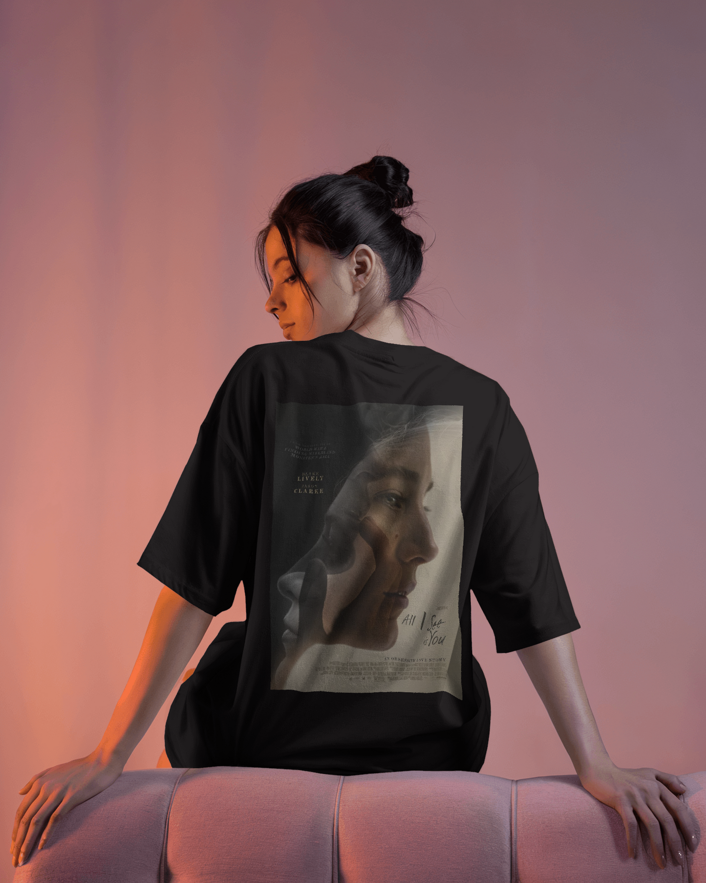 Minimalist Artistic Portrait Oversized T-Shirt