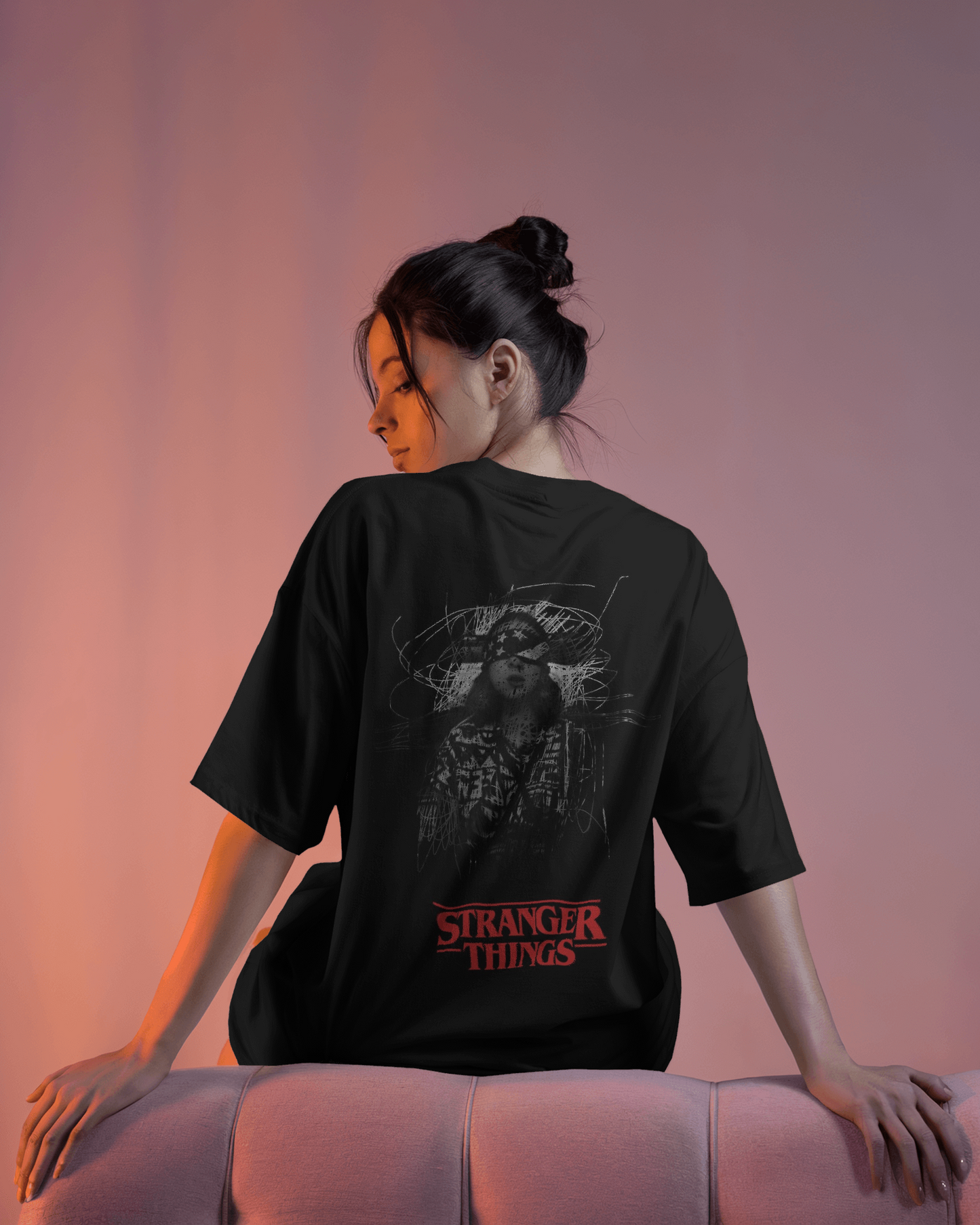 Stranger Things Oversized Graphic Tee – Dark Aesthetic
