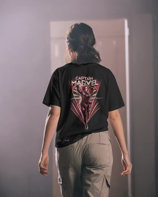 Captain Marvel 'Higher, Further, Faster' Back Print T-Shirt | Women's DC Marvel Graphic
