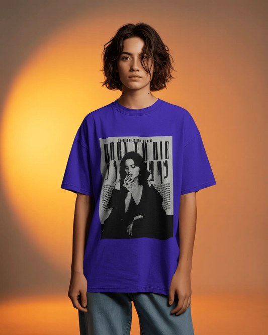Vintage Noir Graphic T-Shirt | Relaxed Fit Deep Purple Streetwear