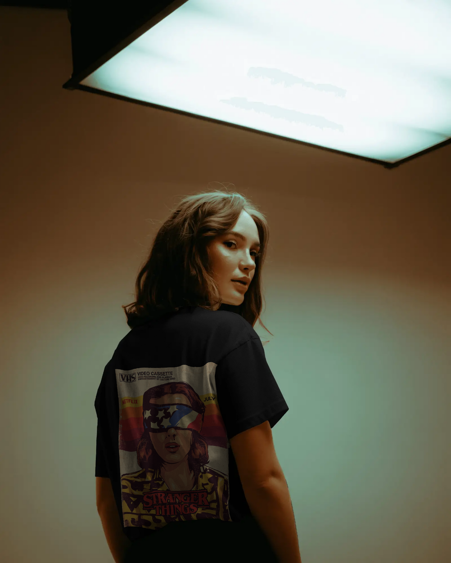 Stranger Things Retro VHS Graphic Tee – Oversized Unisex Fit